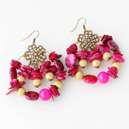 Bohemian style handmade beaded colorful Earrings - www.Shopthatapp.com