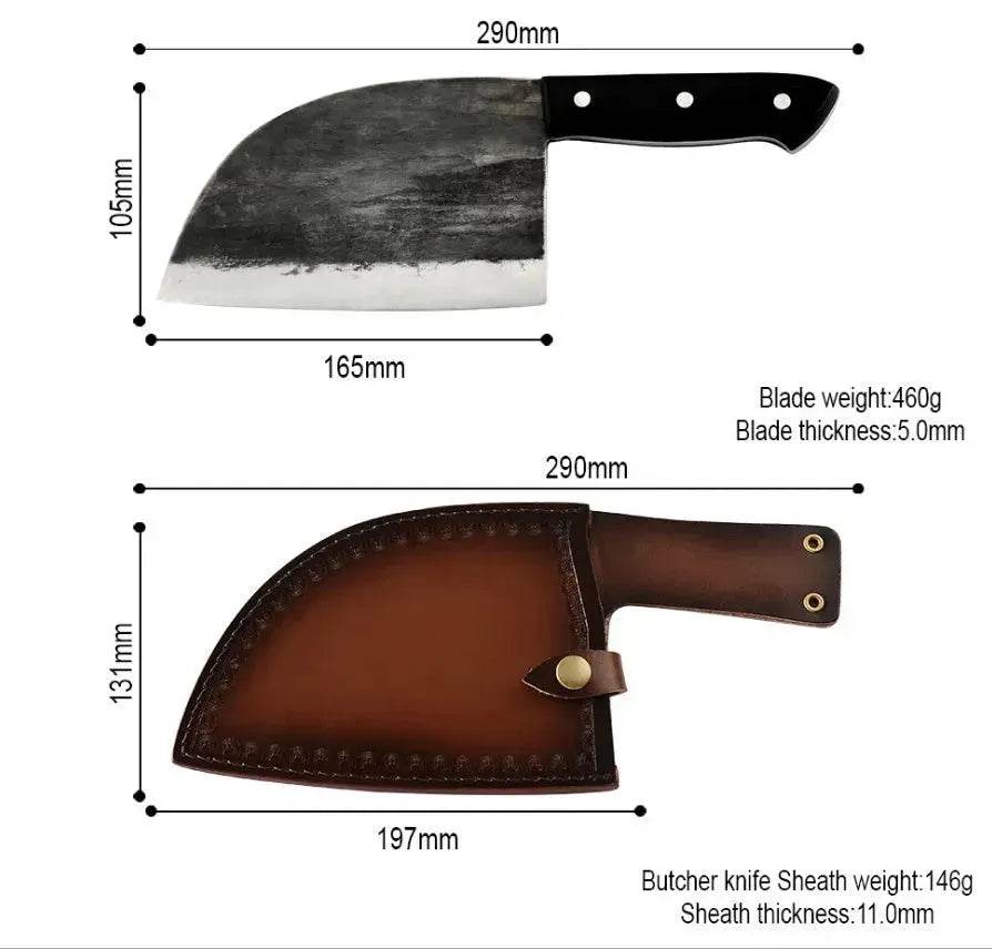 Kitchen Butcher Chef's Knife Kitchen Chopping Knife and Scabbard - www.Shopthatapp.com