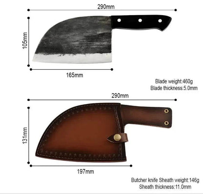 Kitchen Butcher Chef's Knife Kitchen Chopping Knife and Scabbard - www.Shopthatapp.com