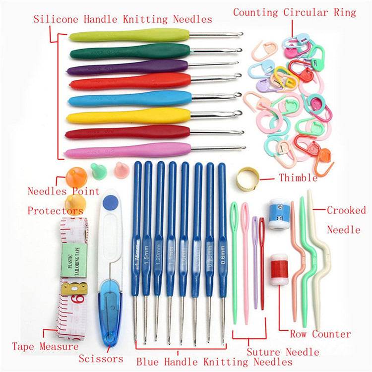 Crochet Set Handmade Wool Crochet Crochet Tool Set Combination Bag Metal Aluminum Yarn Needle - www.Shopthatapp.com
