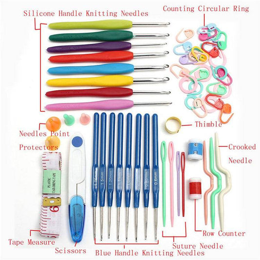 Crochet Set Handmade Wool Crochet Crochet Tool Set Combination Bag Metal Aluminum Yarn Needle - www.Shopthatapp.com