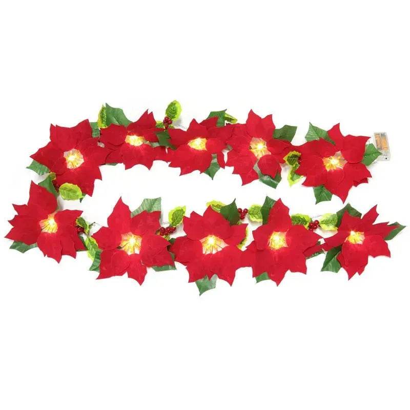 Door Frame Escalator Decoration Red Flower String Lights - www.Shopthatapp.com