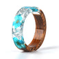 Handmade DIY romantic dry flower Real wood resin ring gold / silver paper inside ring women wedding party ring gifts for the lover - www.Shopthatapp.com