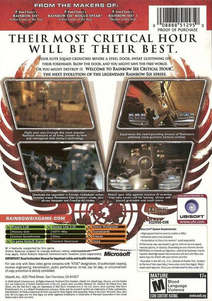 Tom Clancy's Rainbow Six: Critical Hour (usagé) - www.Shopthatapp.com