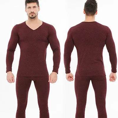 Winter Men's Sleepwear Loungewear Cashmere Long John set - www.Shopthatapp.com