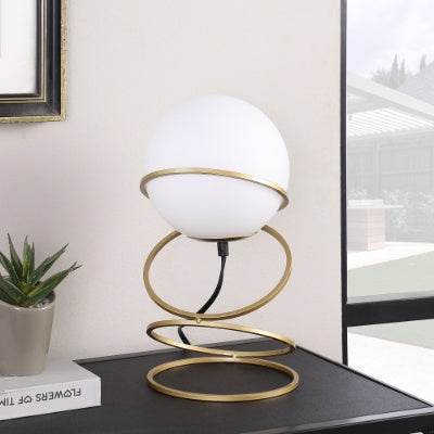 Metal Stand Table Lamp For Living Room - LED Lamp - Gold Spiral 4 Ring - www.Shopthatapp.com