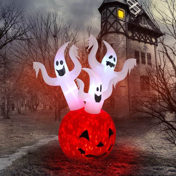 Halloween decorations - 5.9 FT Halloween Inflatable Pumpkin Ghost Outdoor Decorations - www.Shopthatapp.com