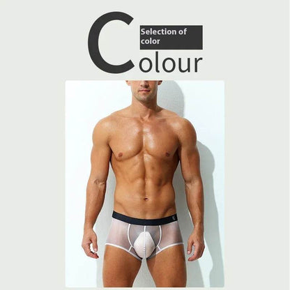 Underwear Men's Boxers Brief Ultra-thin Transparent Ice Silk Low Waist - www.Shopthatapp.com