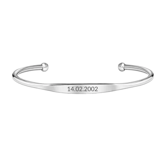 Bracelet jonc Torque en argent gravé