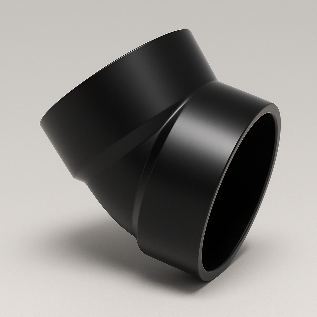 LESSO ABS 45° Elbow – Hub x Hub DWV Fitting | 1 1/2" to 3" - www.Shopthatapp.com