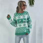 Elk Autumn And Winter New Knitted Round Neck Women's Christmas Snowflake Pullover Women's Sweater - www.Shopthatapp.com