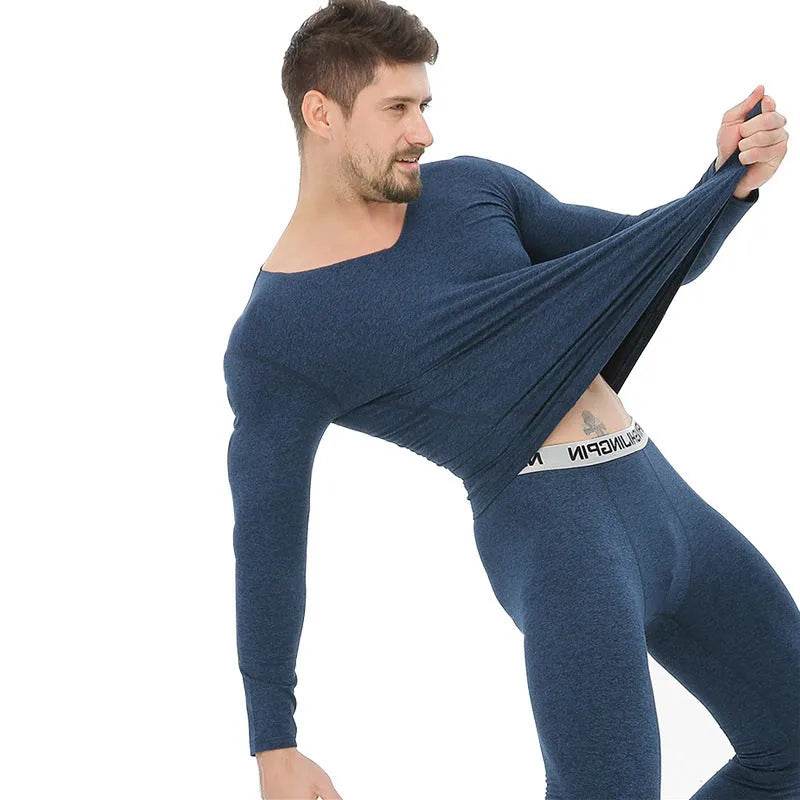 Winter Men's Sleepwear Loungewear Cashmere Long John set - www.Shopthatapp.com