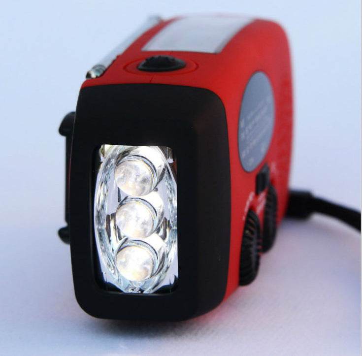 Solar Hand Crank USB charging radio flashlight - www.Shopthatapp.com