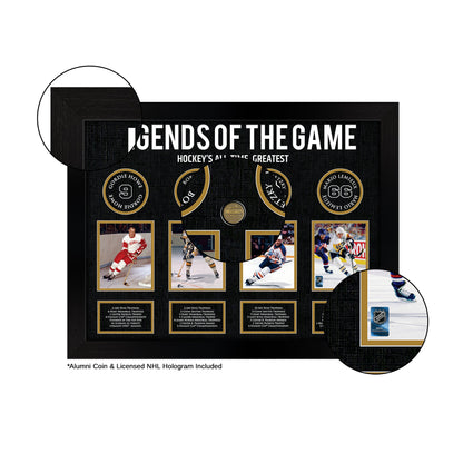 Legends of Hockey: Howe, Orr, Gretzky, Lemieux - Framed Collage - www.Shopthatapp.com