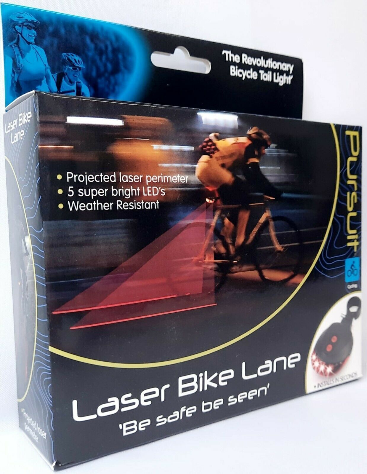 Pursuit Laser Bike Lane Marker and Tail Light / Rear Light with 7 LED Functions - www.Shopthatapp.com