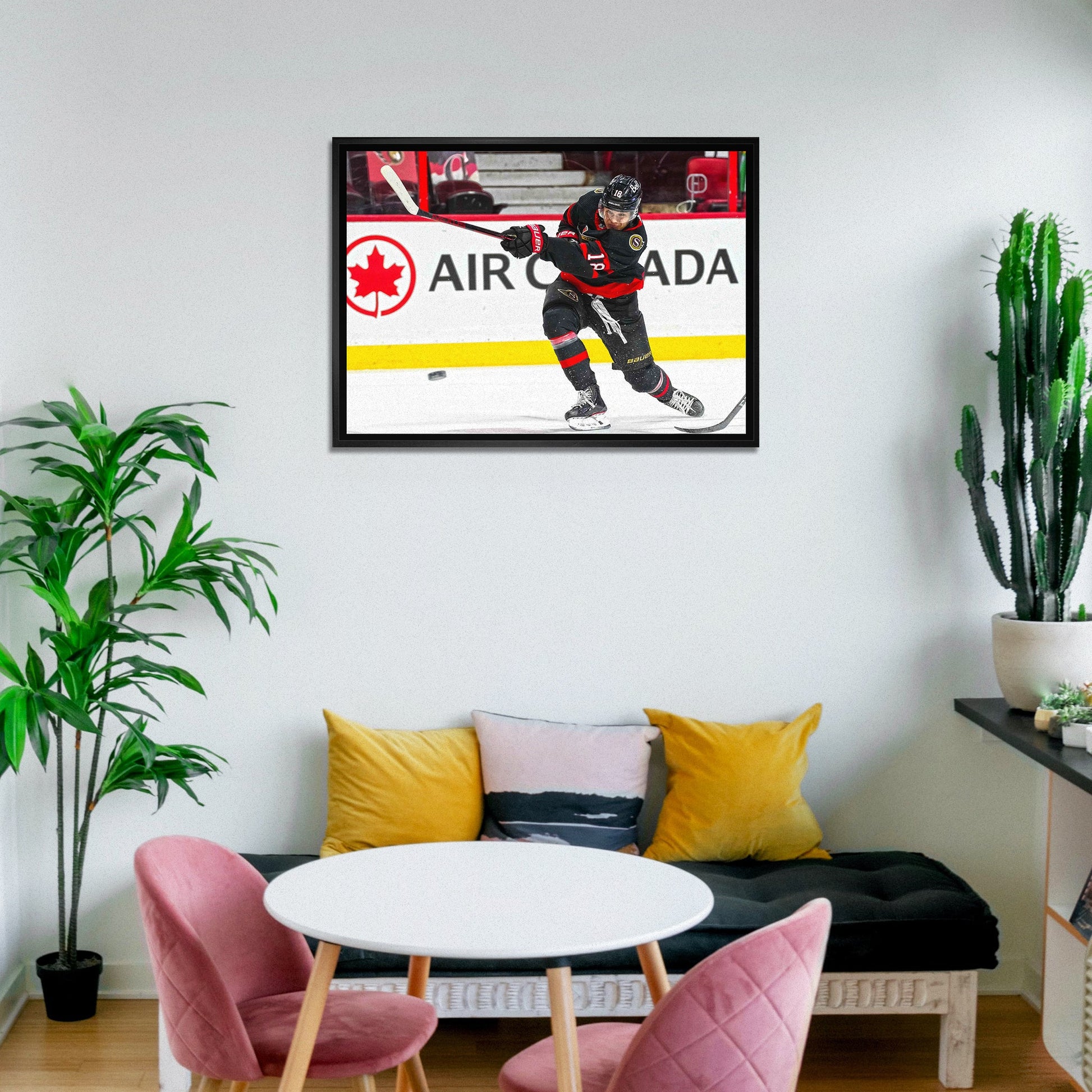 Tim Stutzle Ottawa Senators Framed 20x29 Shooting Canvas - www.Shopthatapp.com
