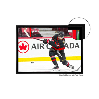 Tim Stutzle Ottawa Senators Framed 20x29 Shooting Canvas - www.Shopthatapp.com
