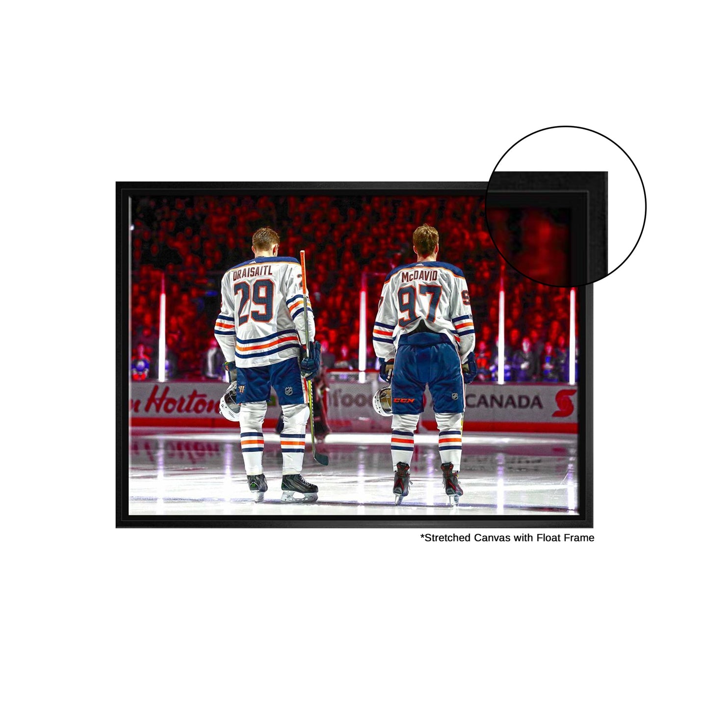 Connor McDavid and Leon Draisaitl Edmonton Oilers Framed 20x29 Line-Up Canvas - www.Shopthatapp.com