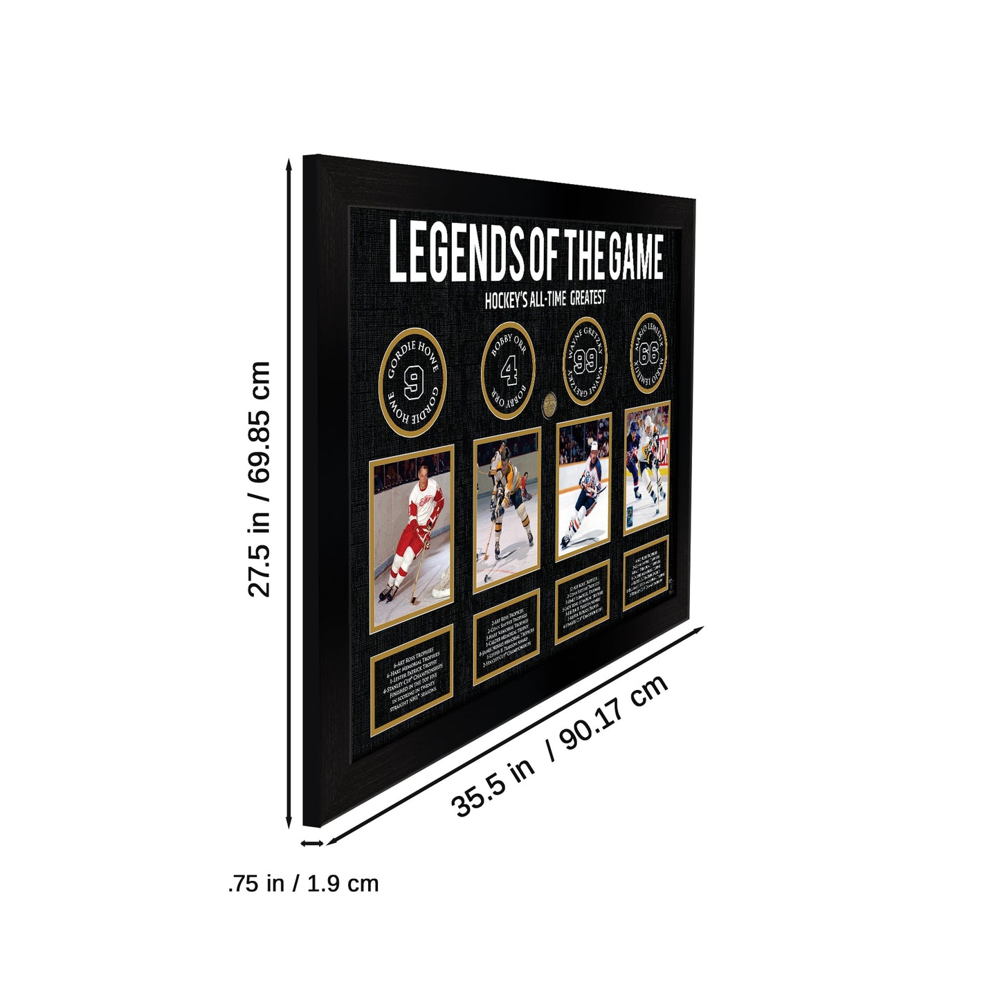 Legends of Hockey: Howe, Orr, Gretzky, Lemieux - Framed Collage - www.Shopthatapp.com