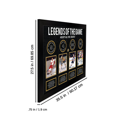 Legends of Hockey: Howe, Orr, Gretzky, Lemieux - Framed Collage - www.Shopthatapp.com