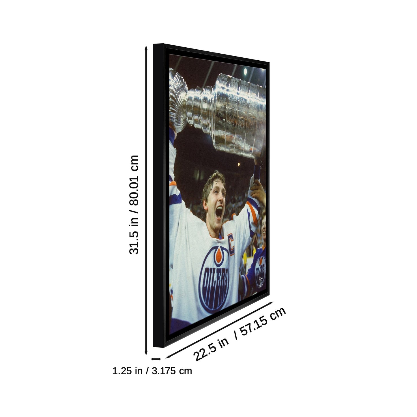 Wayne Gretzky 20x29 Framed Canvas Oilers Stanley Cup-V - www.Shopthatapp.com