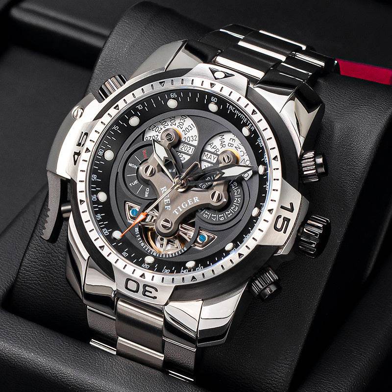 REEF TIGER Designer Sport Mens Watch Rose Gold Date Day Complicated Mechanical Bracelet Watch RGA3503 - www.Shopthatapp.com