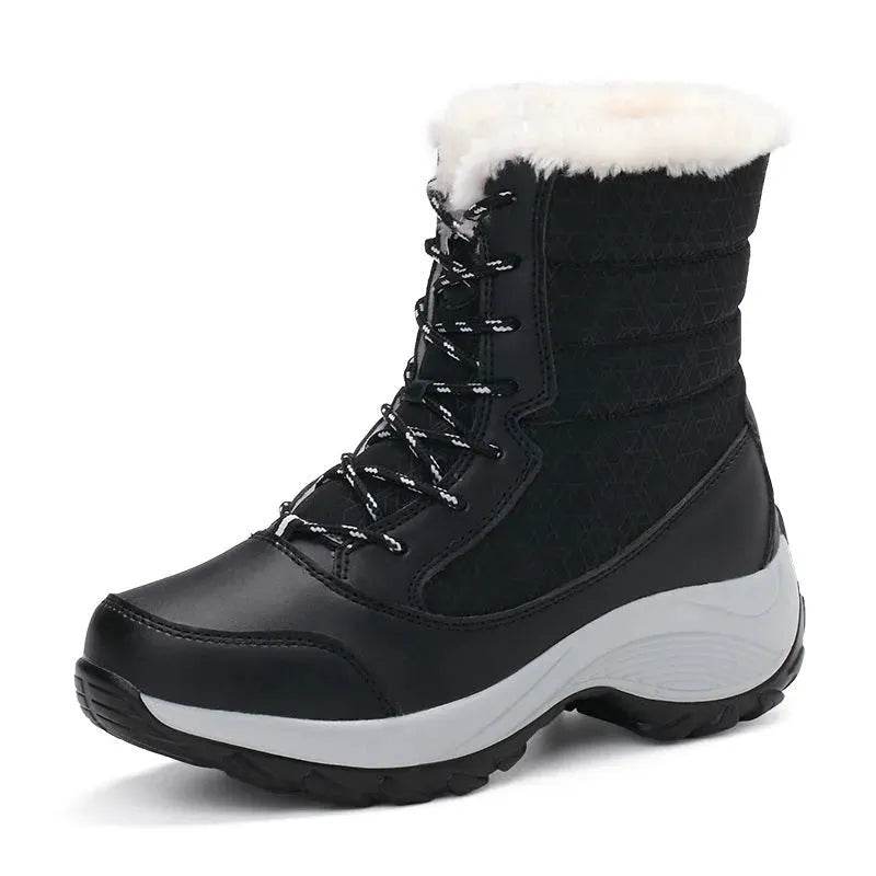 Winter Snow Boots Female High Ankle Waterproof Ladies Cotton Shoes Boots Plus Velvet Shoes - www.Shopthatapp.com