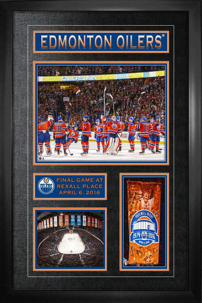 Edmonton Oilers Collage Frame Final Game At Rexall Place - www.Shopthatapp.com