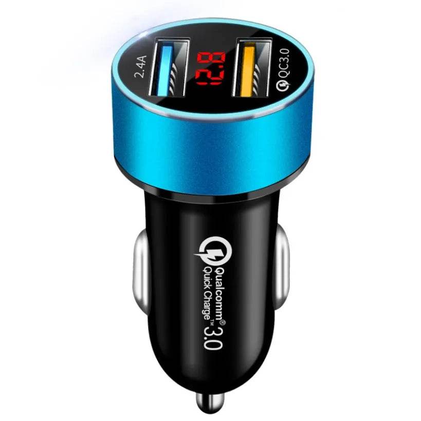 Fast Charging - Automobile Smart Digital LED display car charger - www.Shopthatapp.com