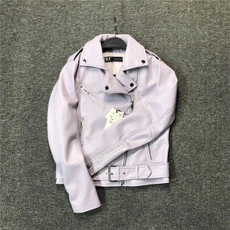 Women Fashion Leather Long sleeve Jacket - www.Shopthatapp.com