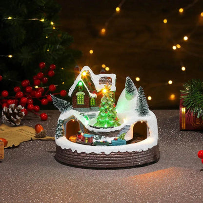Christmas Rotating Resin Luminous Music Box Ornaments - www.Shopthatapp.com