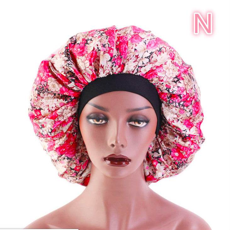 Beauty print Satin Silk Hair Bonnet for sleeping - www.Shopthatapp.com
