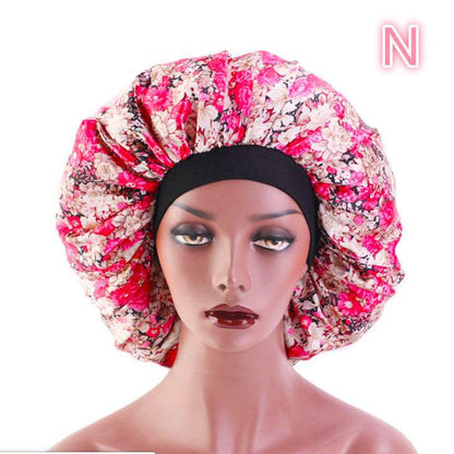 Beauty print Satin Silk Hair Bonnet for sleeping - www.Shopthatapp.com