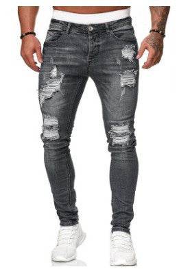 Slim fit Ripped Straight leg denim Jean Pant trousers for men - www.Shopthatapp.com