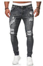 Slim fit Ripped Straight leg denim Jean Pant trousers for men - www.Shopthatapp.com