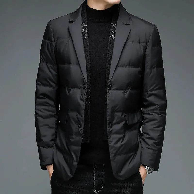 Winter Men's Suit Detachable Scarf Collar Casual Down Jacket - www.Shopthatapp.com