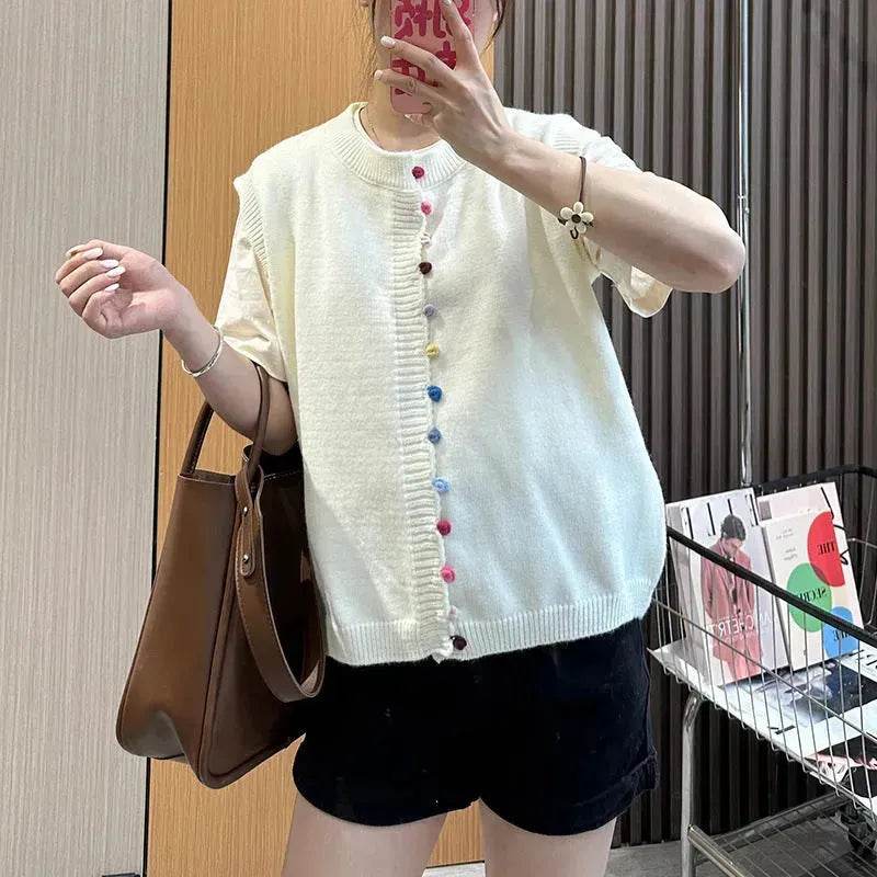 Women Sleeveless Button down Knitted Sweater Vest Cardigan - www.Shopthatapp.com