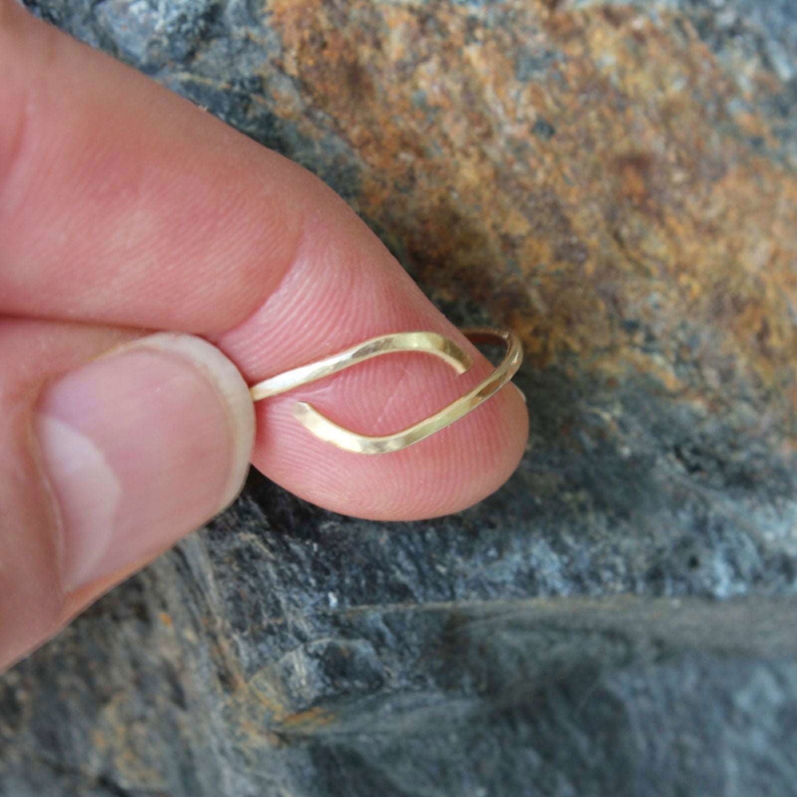 14k Gold Fill Hammered Ring - WAVES - www.Shopthatapp.com