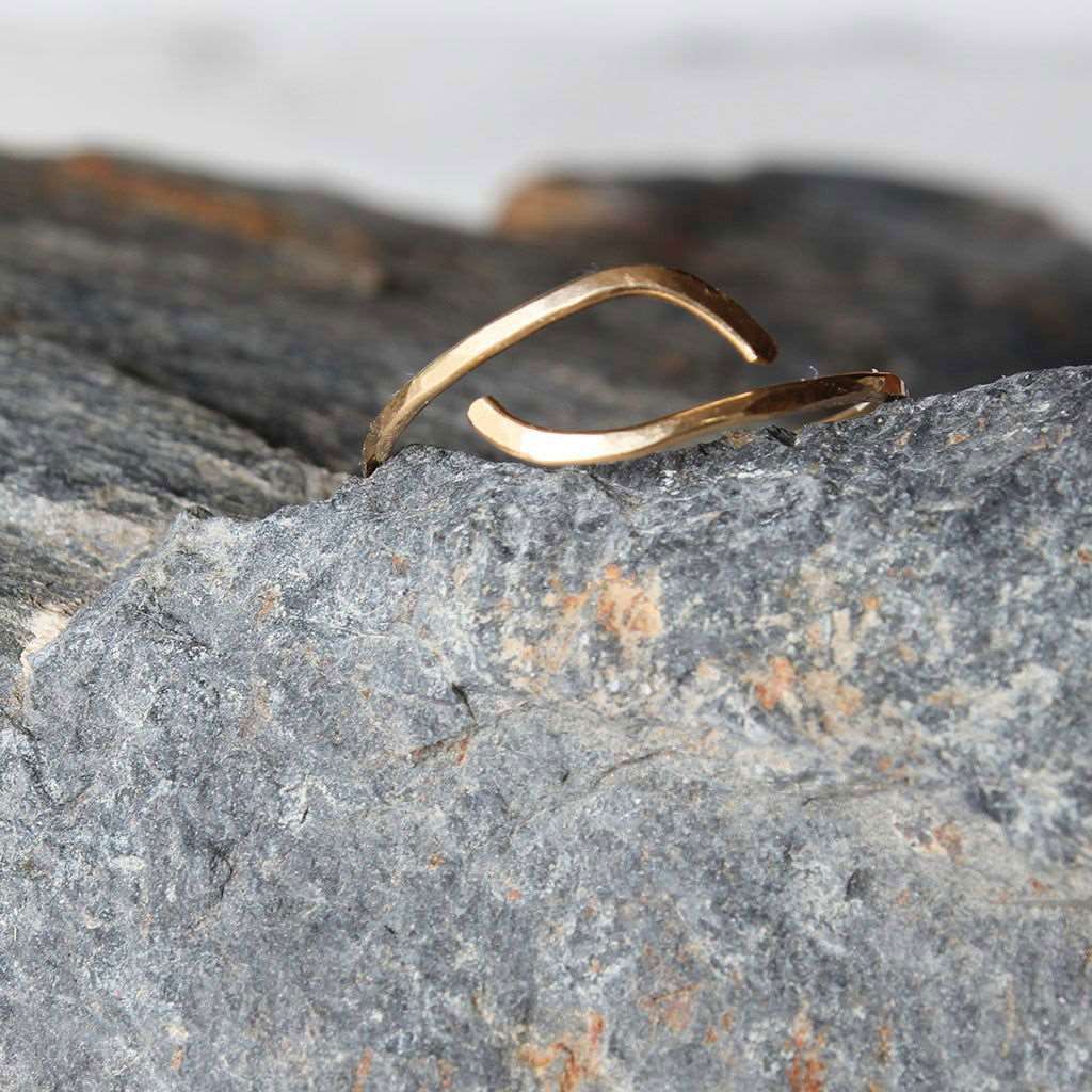 14k Gold Fill Hammered Ring - WAVES - www.Shopthatapp.com