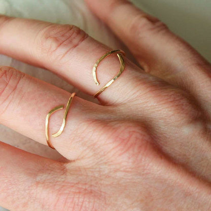 14k Gold Fill Hammered Ring - WAVES - www.Shopthatapp.com