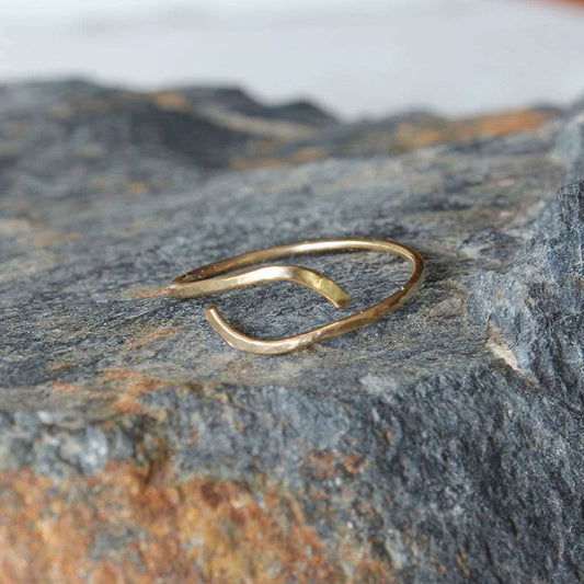 14k Gold Fill Hammered Ring - WAVES - Www.Shopthatapp.com
