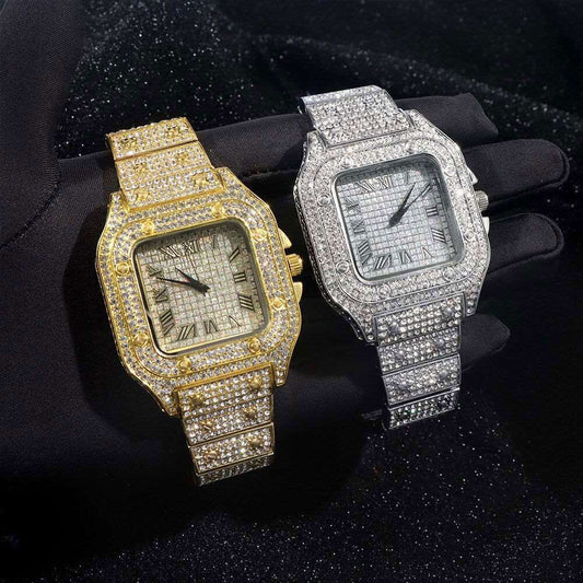 14MM Cuban Link Chain, Bracelet and Watch Set - Silver - www.Shopthatapp.com