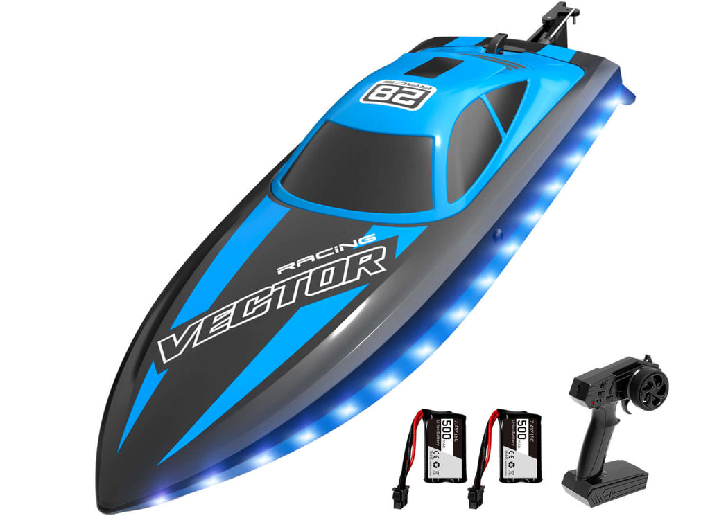 20mph RC Boat with LED Lights for Pools and Lakes - Fast and Fun! - www.Shopthatapp.com