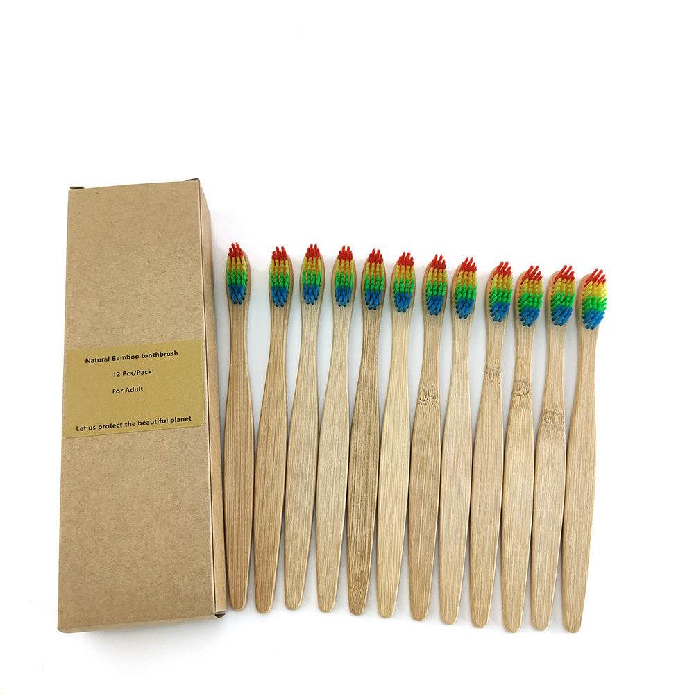 Eco friendly 12 Bamboo toothbrushes - www.Shopthatapp.com