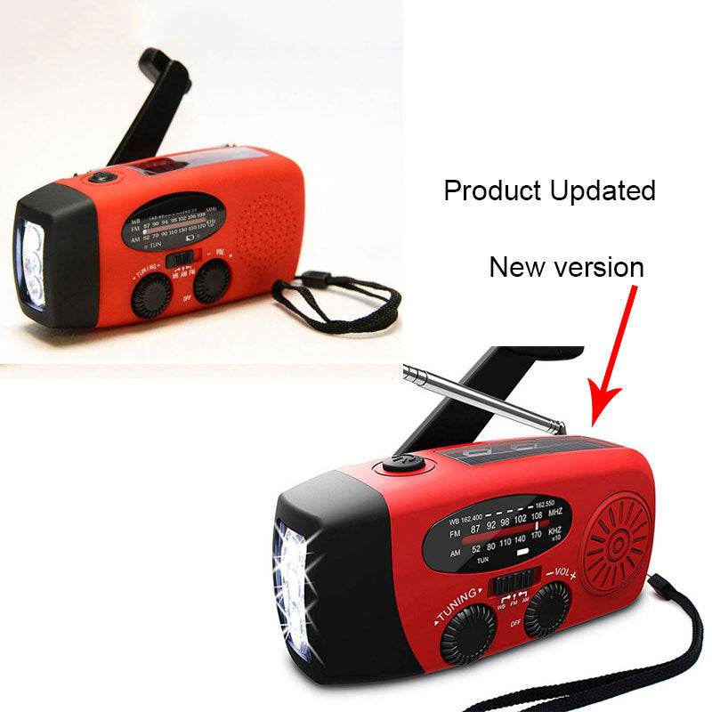 Solar Hand Crank USB charging radio flashlight - www.Shopthatapp.com