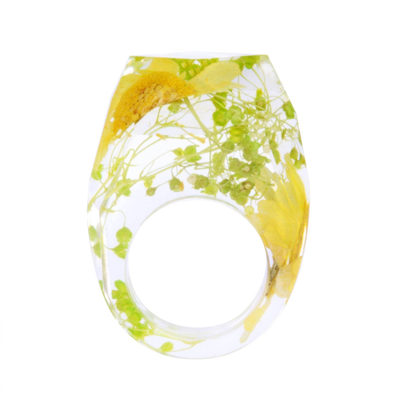 Dried Flower Resin Forest Handmade Dried Flower Epoxy Ring - www.Shopthatapp.com