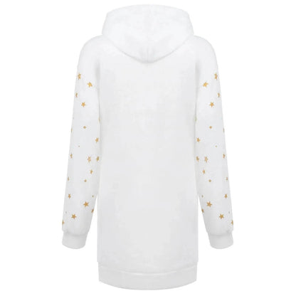 Christmas hot sale printed mid-length pocket hooded long-sleeved sweater - www.Shopthatapp.com