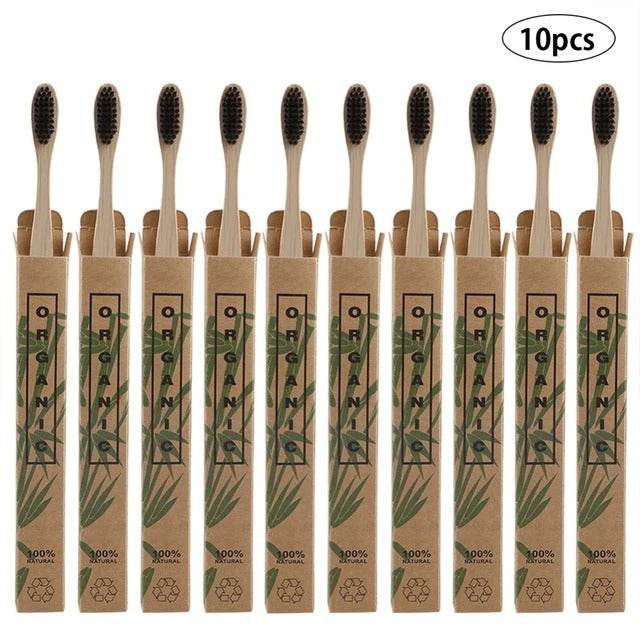 10pcs  Bamboo toothbrushes - www.Shopthatapp.com
