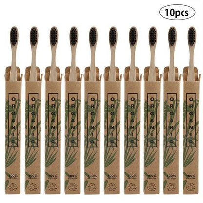 10pcs  Bamboo toothbrushes - www.Shopthatapp.com