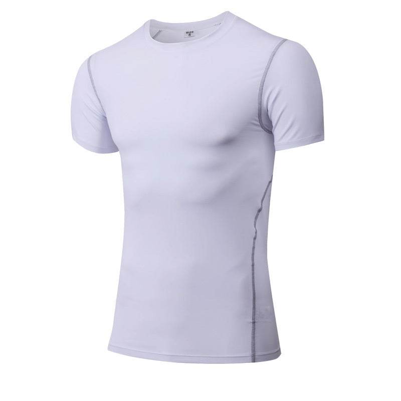 Solid color quick-drying bottoming short sleeve fitness t-shirt top - www.Shopthatapp.com